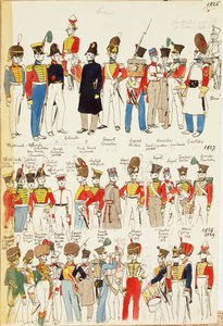 Various uniforms, dating from 1826 to 1829 by Quinto Cenni