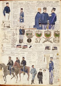 Various uniforms of Kingdom of Italy by Quinto Cenni, color plate by Quinto Cenni