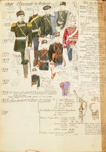 Various uniforms of Principality of Bulgaria, color plate by Quinto Cenni by Quinto Cenni