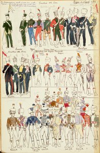 Various uniforms of the Kingdom of Naples from 1814 by Quinto Cenni