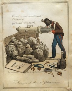 Weapons and ammunitions of Austrian ministry, anti-Austrian Venetian satire by Quinto Cenni