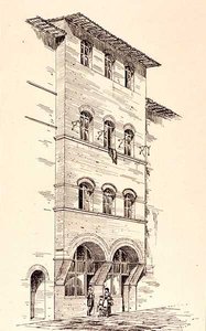 View of a Brick House, Montepulciano, Italy