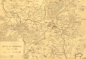 Map of the Battle of Saarbrücken, 2 August 1870 by R. Walker