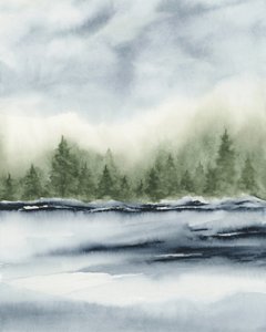 Misty Forest Lake