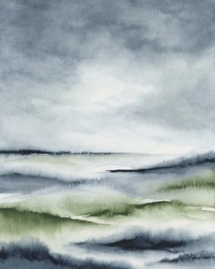 Misty Green Landscape by Rachel Elise
