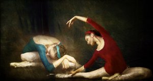 Ballet Dancers Practice by Rachel Pansky