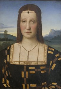 Portrait of Elisabetta Gonzaga 1471-1526 by Raffaello Sanzio Raphael