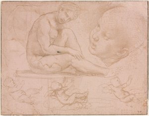 Studies of a Seated Female, Child