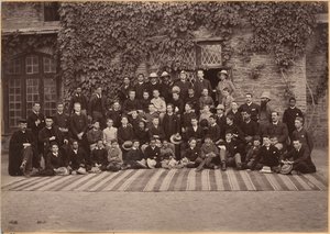 Middle Class Students and Staff, Bishop Cotton School, Shimla (verso)