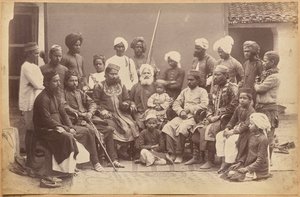 Mowhri Rahman Alli Khan family, Rewa (recto, bottom) by Raja Deen Dayal