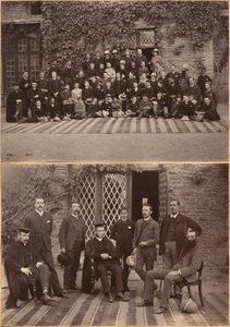 Principal and Teachers of Bishop Cotton School, Shimla (front); Middle Class Students and Staff, Bishop Cotton School, Shimla (back)