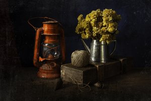 Rustic Lantern Still Life by Ramiz Sahin
