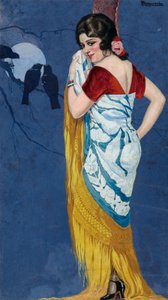 Young Woman Smiling in the Moonlight, c.1925