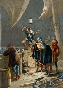 Columbus Seeing a Light Indicating the Proximity of Land by Ramon Puiggari