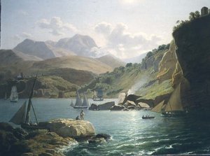 A View of the Shore of Vietri Sul Mare and the Village of Raito, in the Gulf of Salerno by Ramsay Richard Reinagle