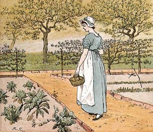 She went into the garden to cut a cabbage leaf to make an apple pie (illustration from 