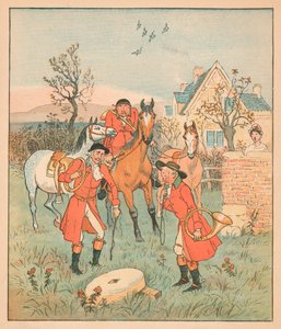 ...the next thing they did find, Was a gruntin, grindin grindle-stone... by Randolph Caldecott