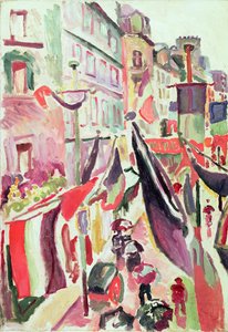 Street Decorated with Flags, Le Havre
