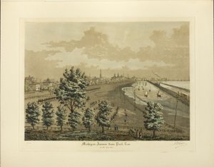 Michigan Avenue from Park Row in the Year 1865