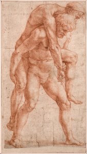 Young Man Carrying an Old Man on His Back (Aeneas and Anchises) by Raphael (1483 1520)