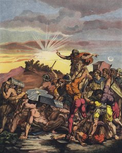 Joshua commanding the Sun to stand still at the Battle of Gibeon during the Israelites