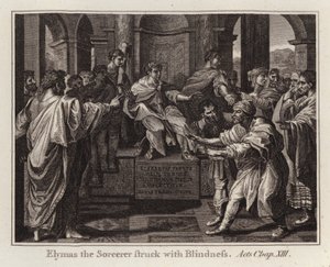 Raphael Cartoon: Elymas the Sorcerer Struck with Blindness, Acts, Chap XIII by after Raphael