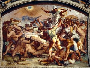 Joshua darkening the sun, fresco in the Loggia, Vatican, c. 1518-1519