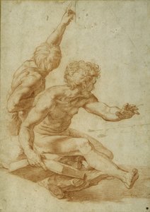 Nude studies for St. Andrew and another apostle in 