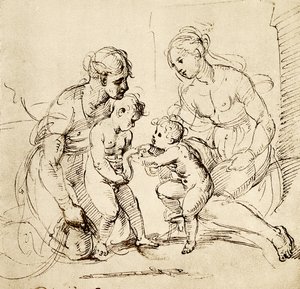 Design for the Holy Family from the Canigiani House in Munich by Raffaello Sanzio Raphael