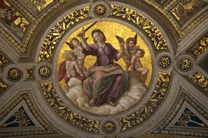 Lady Justice Fresco in Stanza della Segnatura by Raffaello Sanzio Raphael