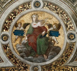 Theology. Ceiling Fresco in Stanza della Segnatura by Raphael