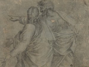 Two Men Conversing and Gesturing by Raphael