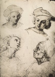 Study of four male faces