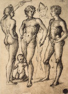 Study of four male figures and a baby by Raffaello Sanzio Raphael