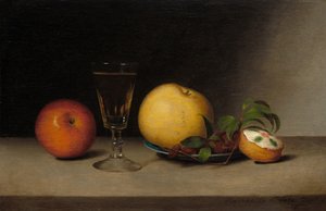 Still Life with Apples, Sherry, and Tea Cake