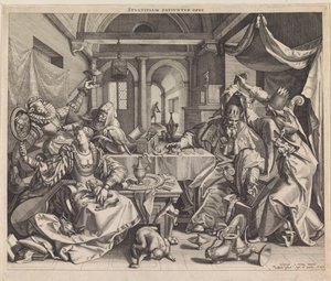 Allegory of Wealth, Lust, and Stupidity by Raphaël Sadeler (I)