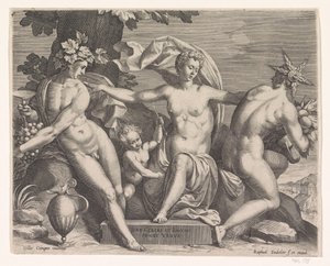 Venus, Bacchus and Ceres by Raphaël Sadeler (I)