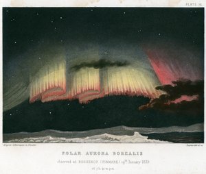 Aurora Borealis or Northern Lights, Curtain Form, 1839 by Rapine