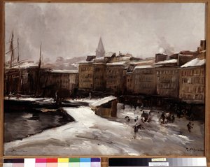 Quai du port, Marseille, under the snow