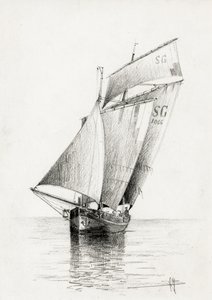 Barges on the Gironde Estuary