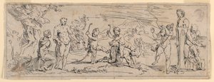 Children Playing with a Satyr by Raymond Lafage