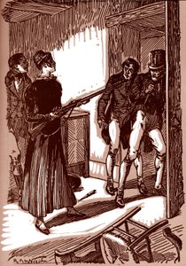 Colomba Threatens Two Men with a Gun by Raymond de la Neziere