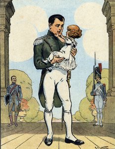 Portrait of Emperor Napoleon I with His Son the Aiglon (King of Rome Napoleon II, Duke of Reichstadt)