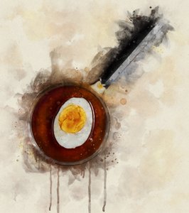 Watercolor Egg Curry by Razvan Bulus