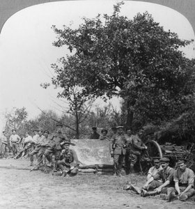 A Battery of Royal Field Artillery Enjoying a Few Hours Rest in a Wood, World War I, c. 1914-c. 1918