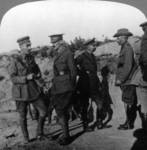 Lord Kitchener reviews the situation at Gallipoli with ANZAC officers, World War I