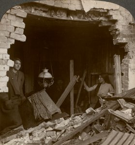 The Damage Done by a German Zeppelin Bomb, World War I, 1914-1918 by Realistic Travels Publishers