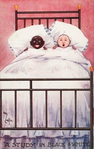 Black and white children in a bed by Reg Carter
