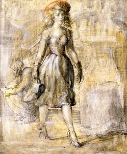 Girl Walking on City Street
