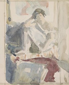 Seated Woman in an Interior by Reijer Stolk